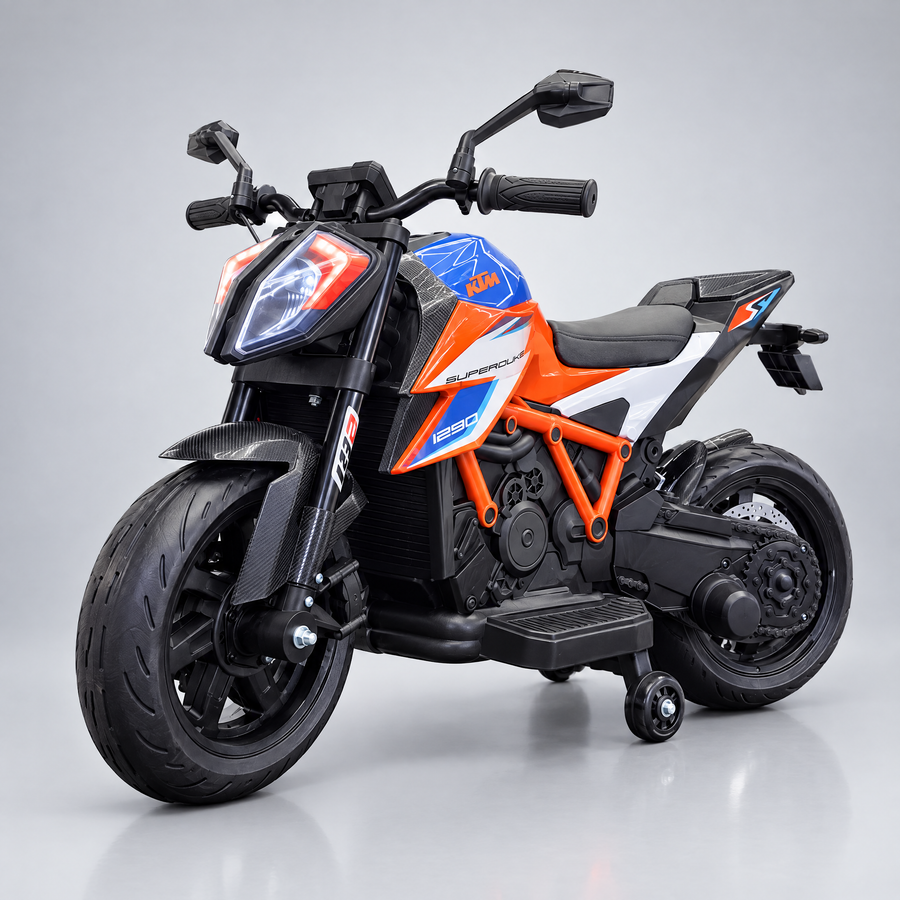 KTM 1290 Super Duke – Moto électrique enfant avec stabilisateurs